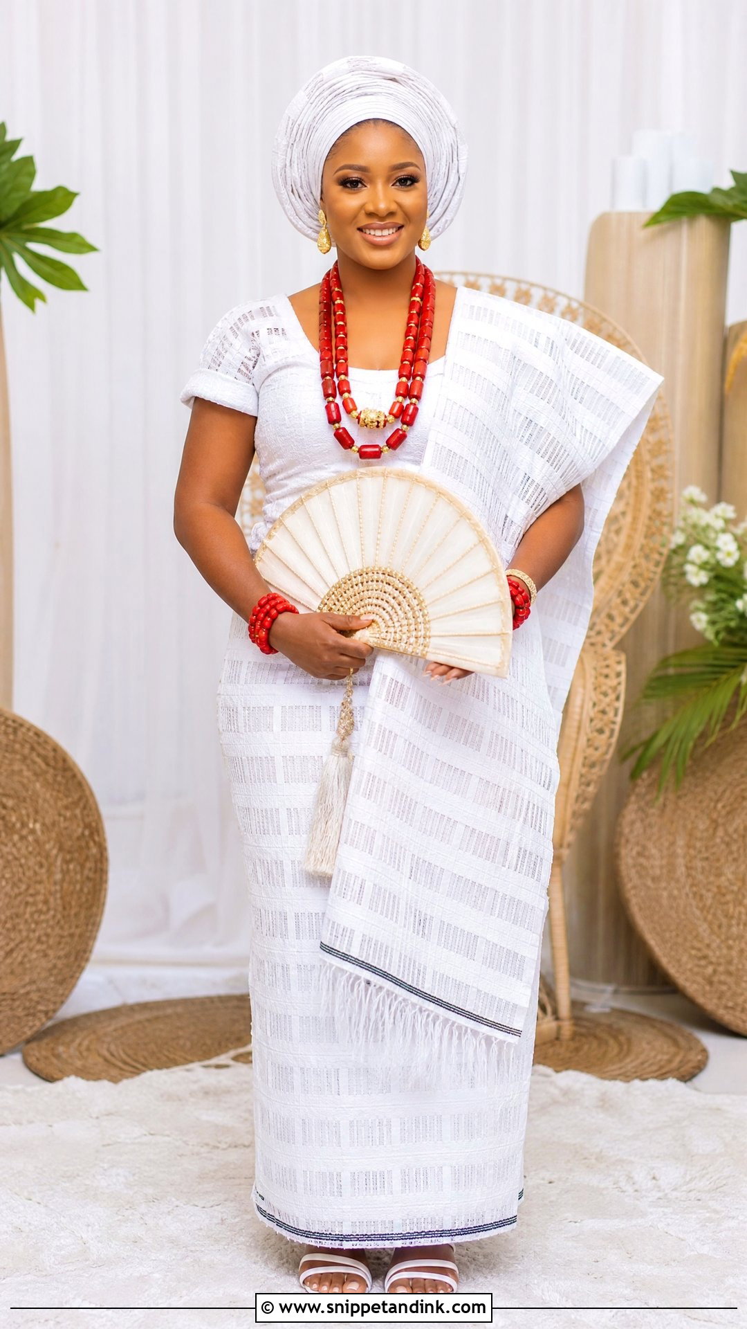 Akwa Ocha Igbo Bridal Wrapper Outfit - Snippet and Ink - 20 Traditional Igbo Nigerian Wedding Dresses