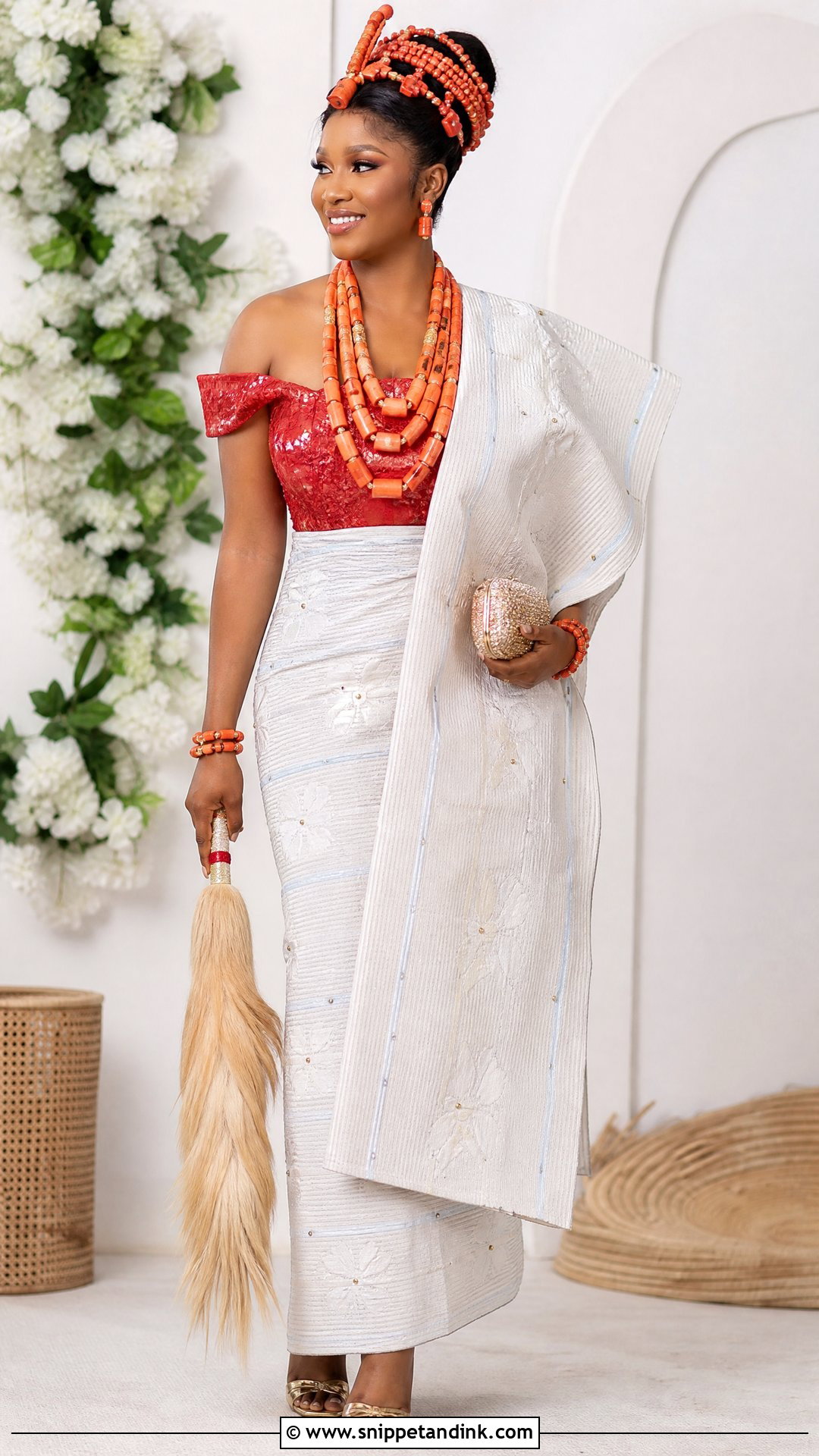 Akwa Ocha Igbo Bride Outfit - Snippet and Ink - 20 Igbo Bride Traditional Wedding Outfit Ideas