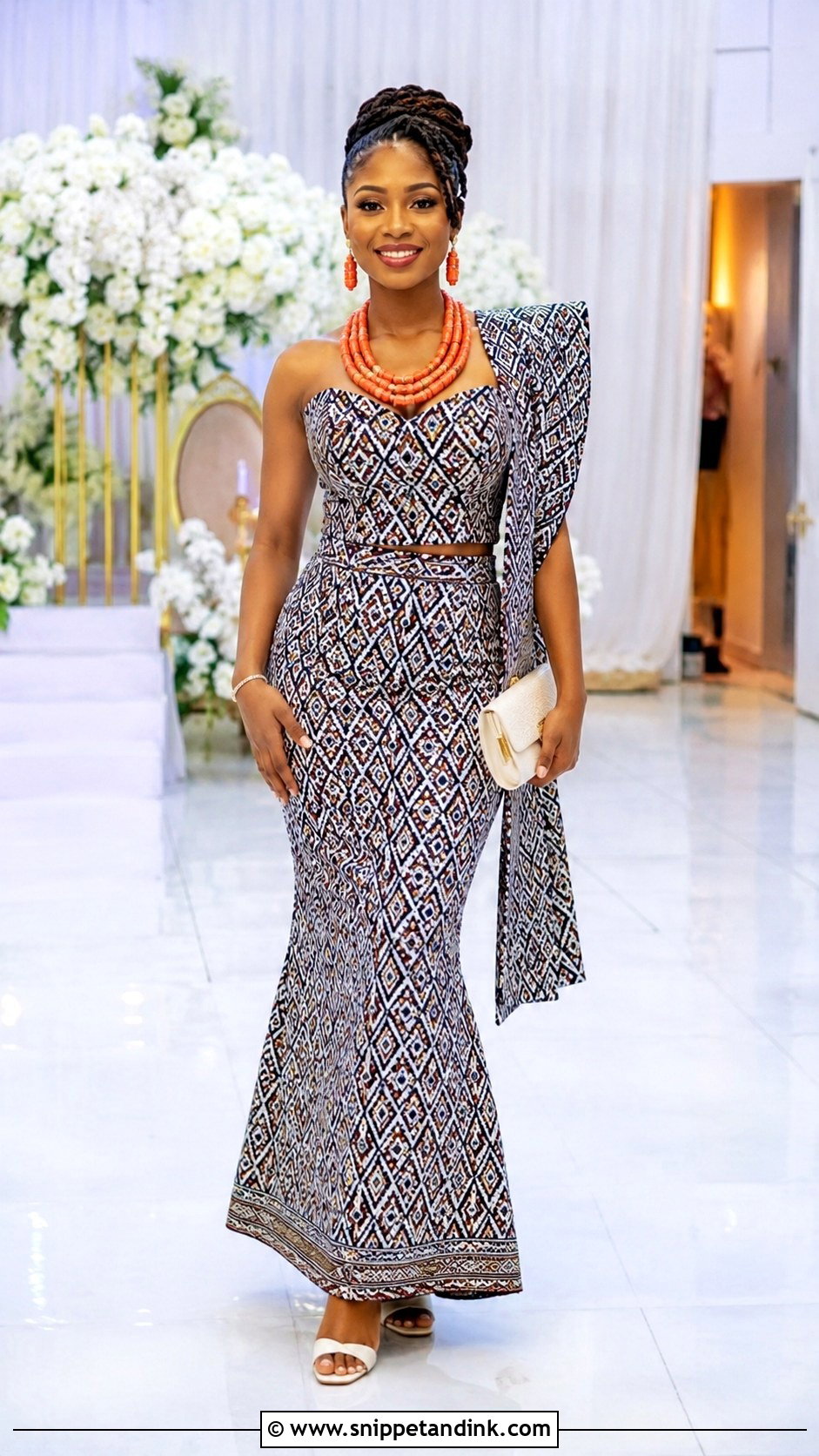 Akwa Ocha Two Piece Skirt Set - Snippet and Ink - 20 Akwa Ocha Bride Styles