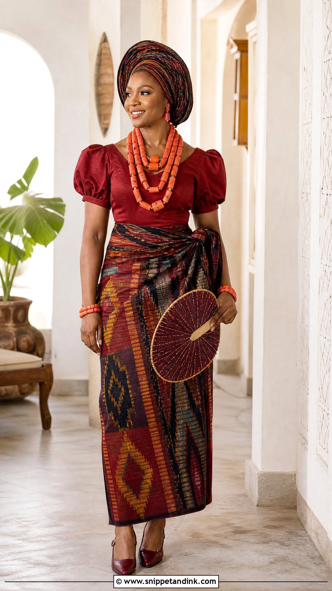 Akwete Wrapper Igbo Bride Outfit - Snippet and Ink - 20 Igbo Bride Traditional Wedding Outfit Ideas