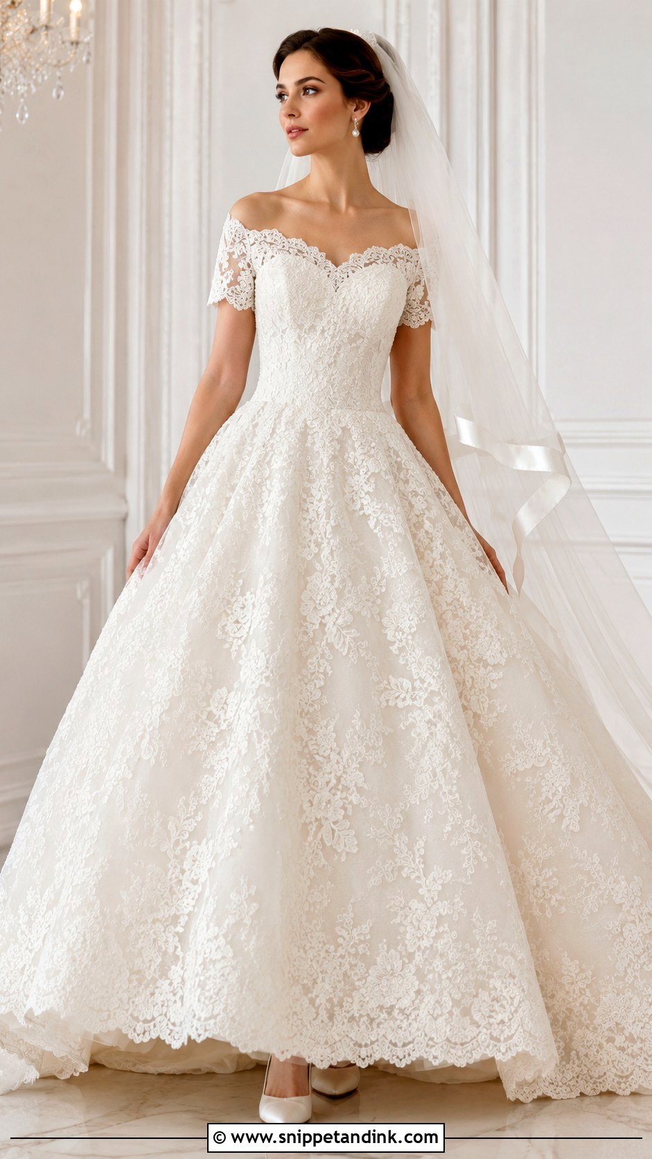 Alencon Lace Ballgown Wedding Dress - Snippet and Ink - 25 Wedding Dresses Lace Ballgown