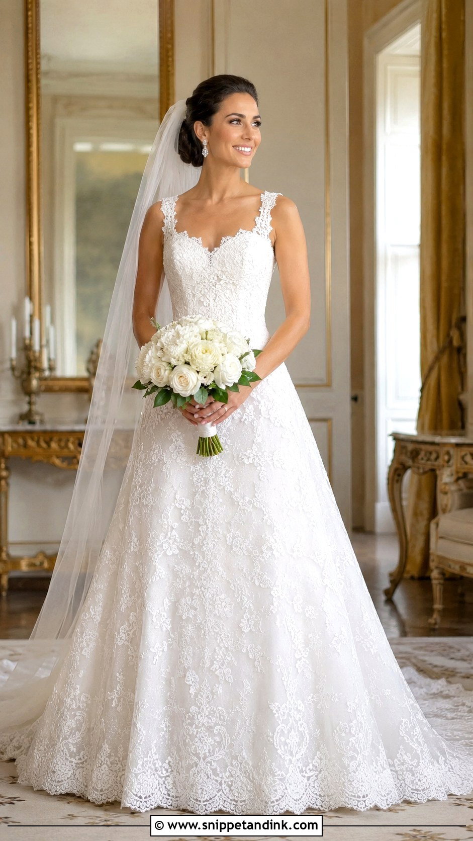 Alencon Lace Bridal Dress - Snippet and Ink - 25 Lace Bridal Dress Ideas