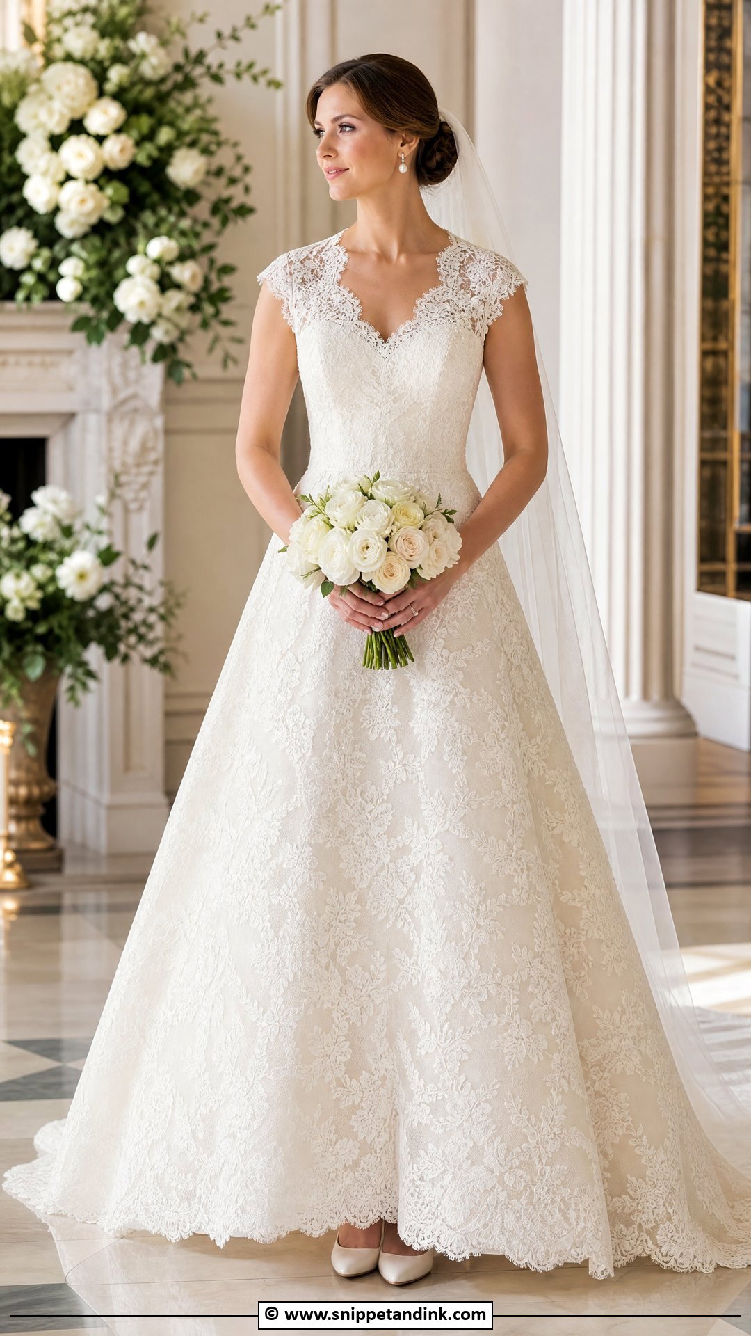 Alencon Lace Wedding Dress - Snippet and Ink - 35 Lace Wedding Dresses