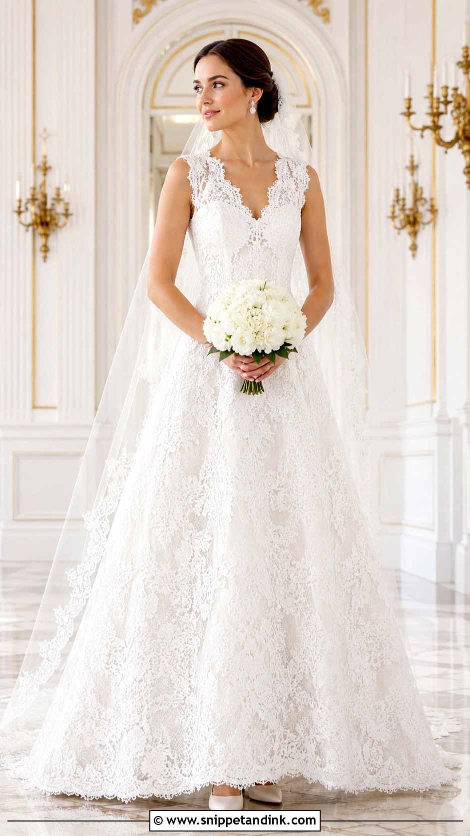 Alenon Lace Wedding Dress - Snippet and Ink - 20 Lace Traditional Wedding Dress Ideas