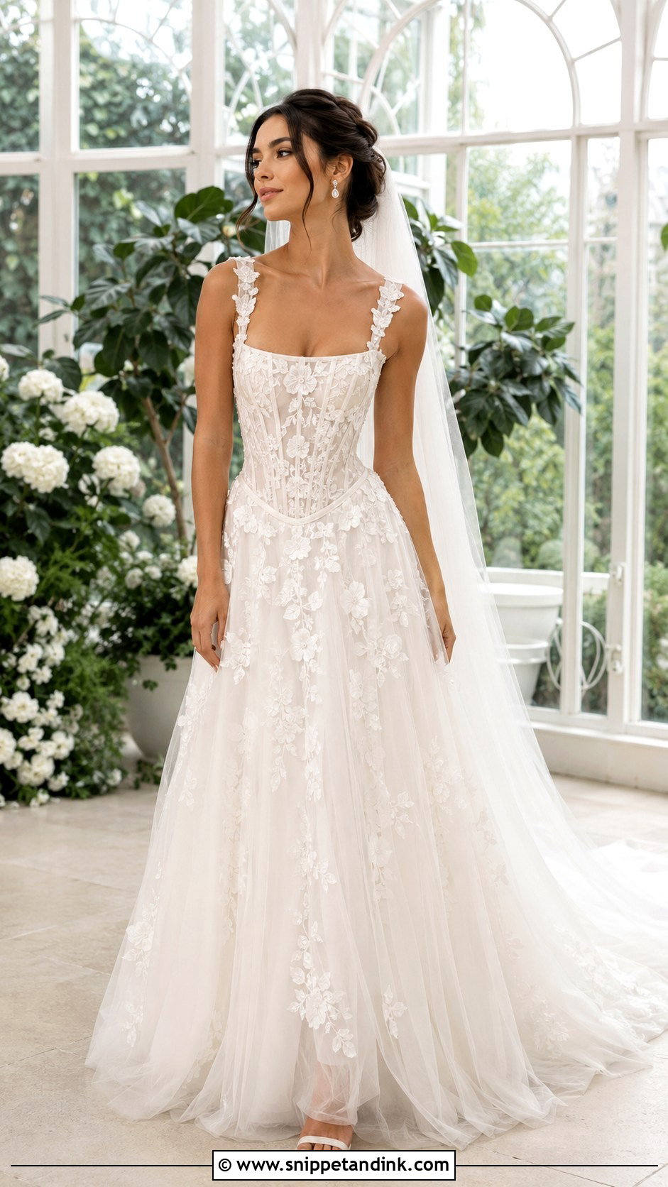 Alex Cooper Floral Applique Wedding Dress - Snippet and Ink - 20 Alex Cooper Wedding Dress Ideas