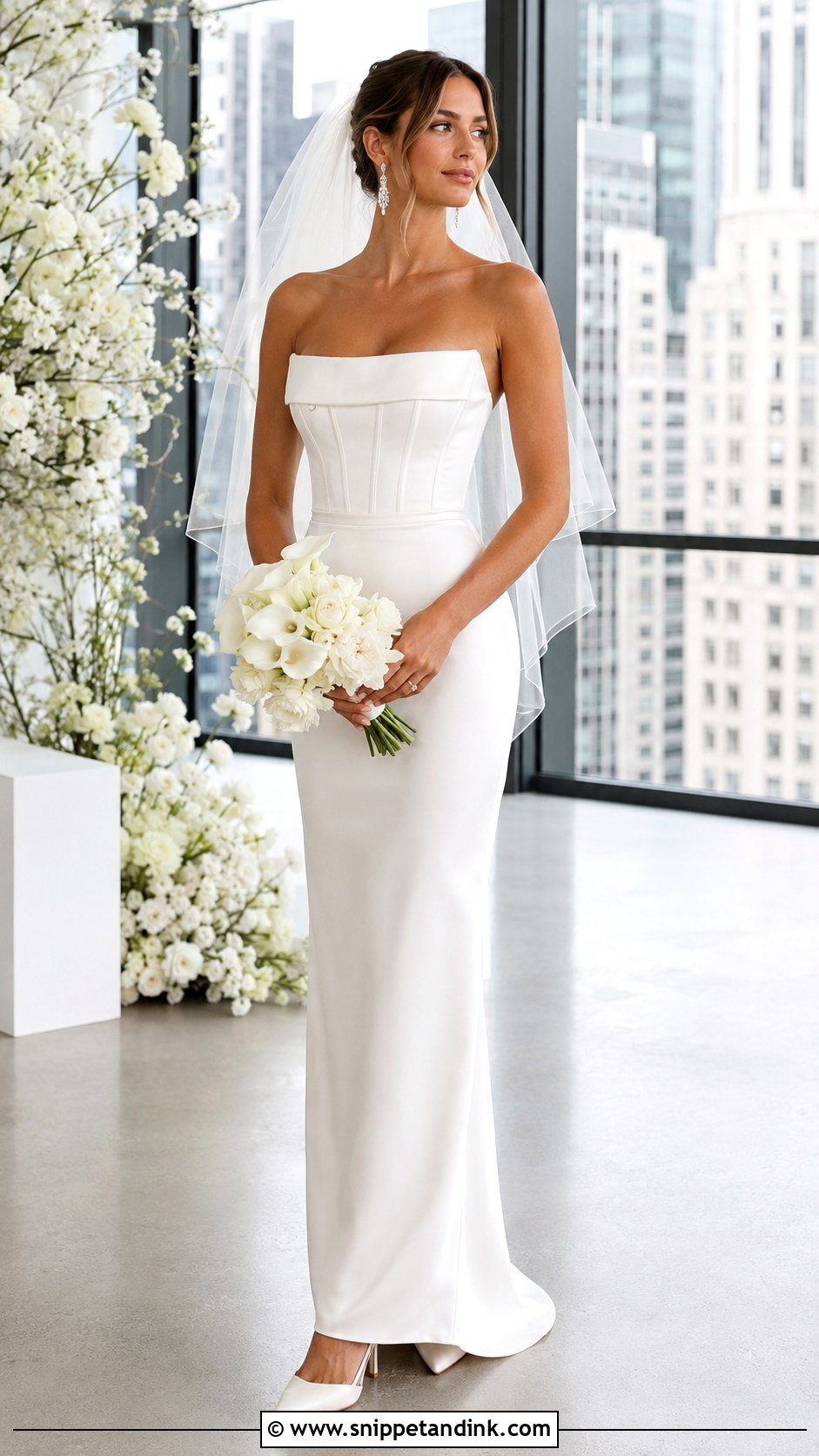 Alex Cooper Satin Column Wedding Dress - Snippet and Ink - 20 Alex Cooper Wedding Dress Ideas