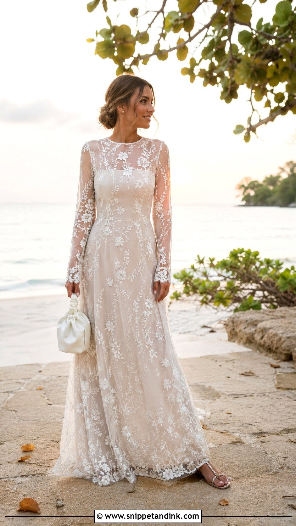 Alex Cooper Sheer Embroidered Wedding Dress - Snippet and Ink - 20 Alex Cooper Wedding Dress Ideas