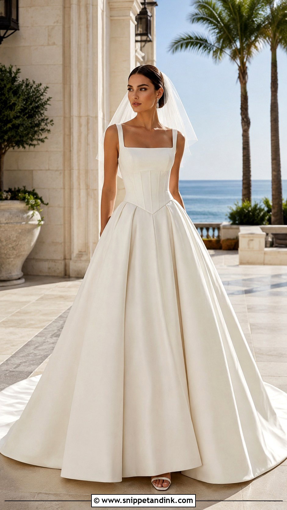 Alex Cooper Square Neck Wedding Dress - Snippet and Ink - 20 Alex Cooper Wedding Dress Ideas