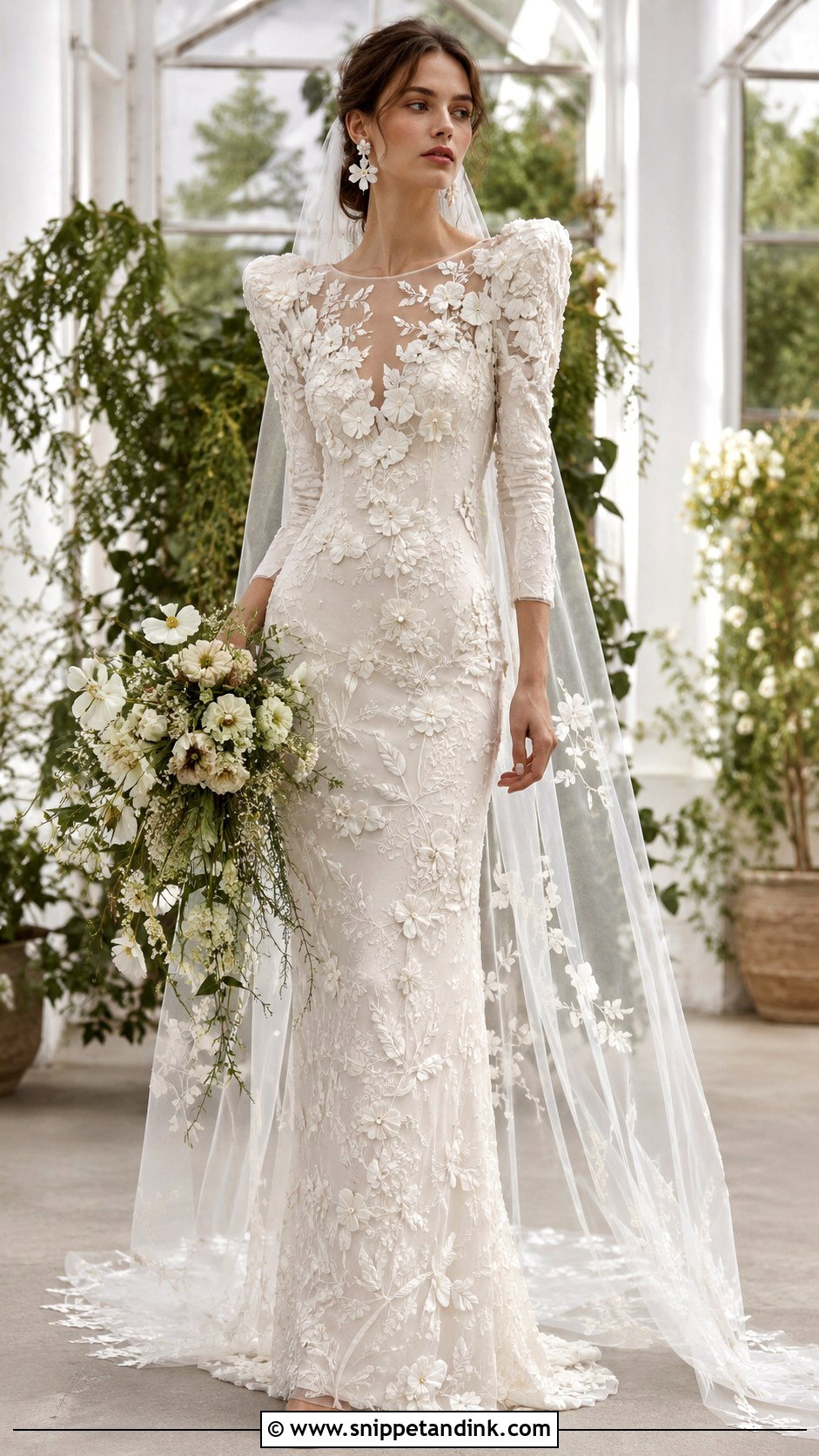 Alexander McQueen Floral Embroidered Wedding Dress - Snippet and Ink - 20 Alexander Mcqueen Wedding Dress Ideas
