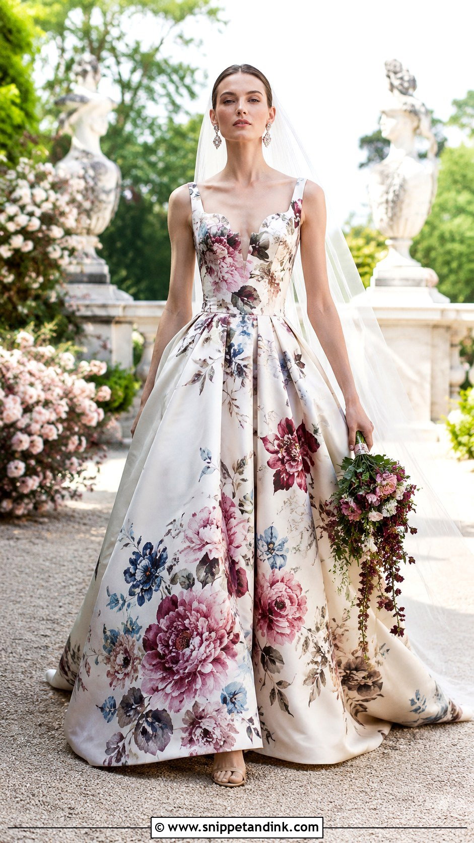 Alexander McQueen Floral Print Wedding Dress - Snippet and Ink - 20 Alexander Mcqueen Wedding Dress Ideas