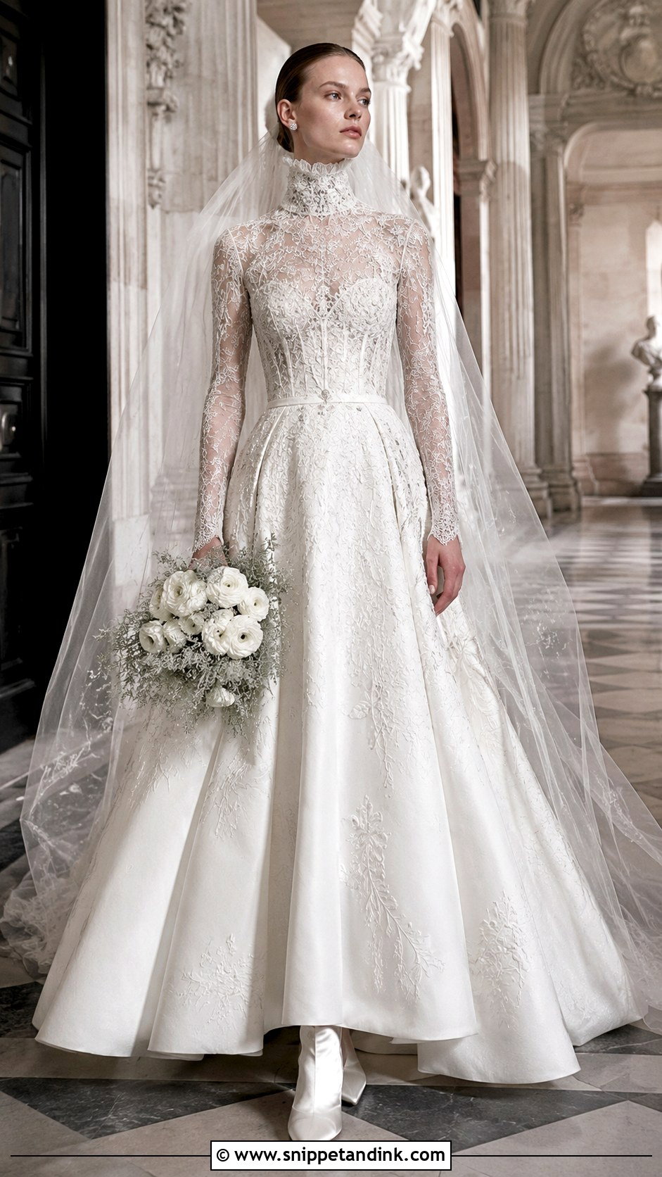 Alexander McQueen High Neck Wedding Dress - Snippet and Ink - 20 Alexander Mcqueen Wedding Dress Ideas