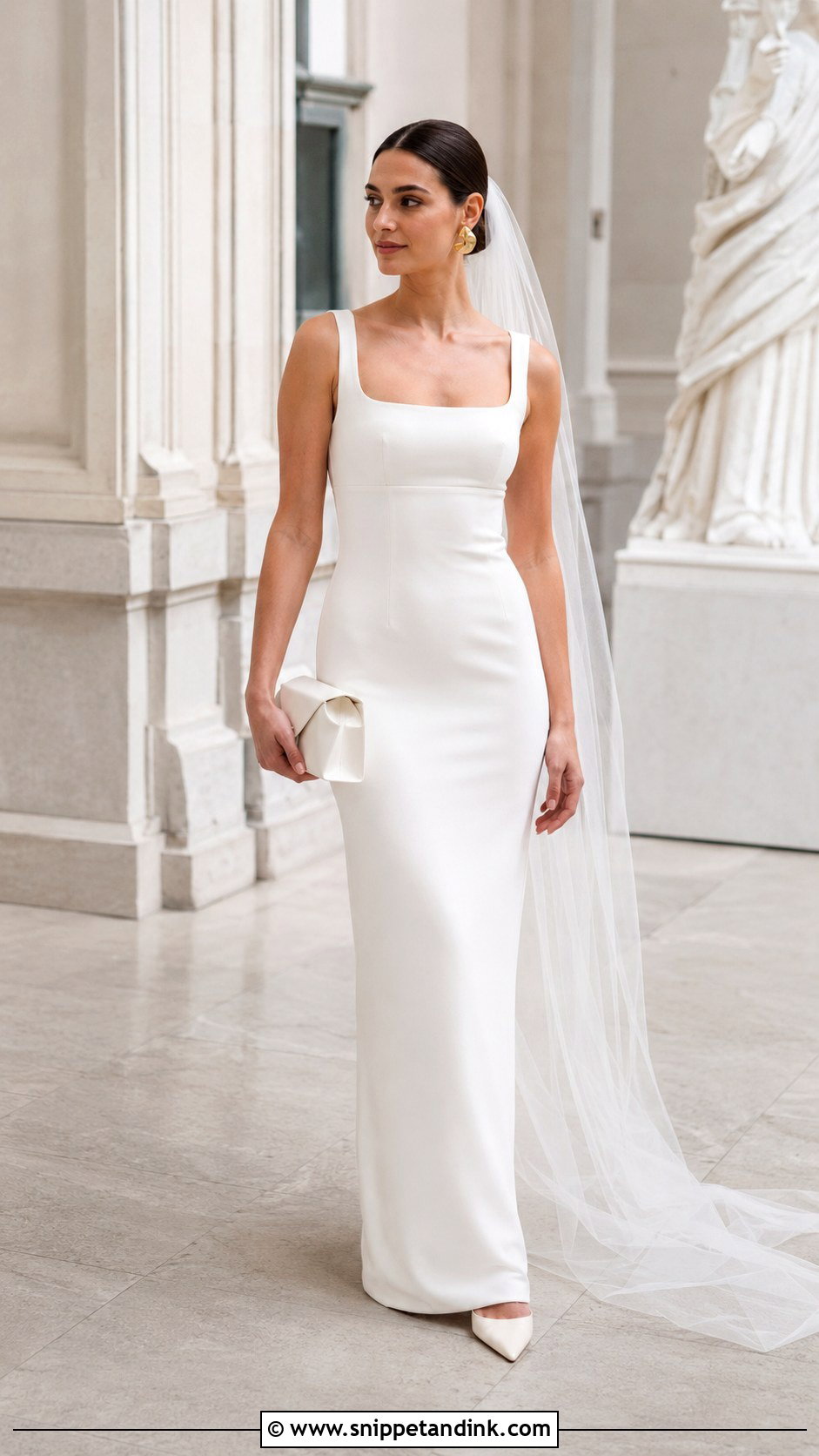 Alexandra Grecco Square Neck Crepe Gown - Snippet and Ink - 20 Alexandra Grecco Bridal Ideas