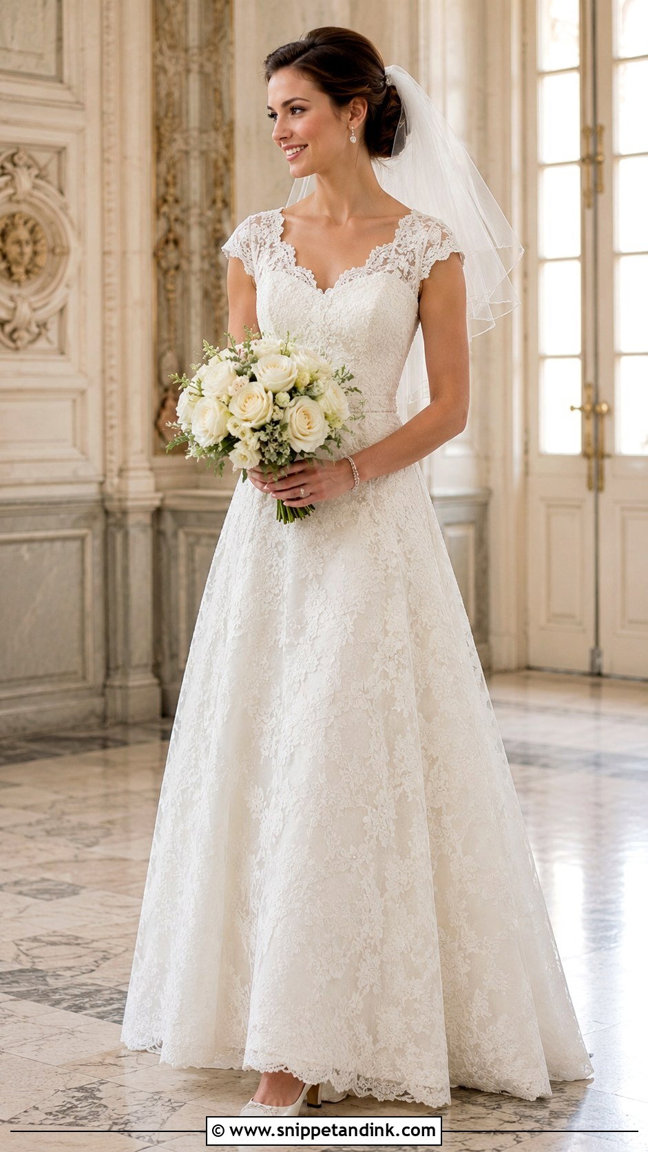 Alfred Angelo Cap Sleeve Lace Wedding Dress - Snippet and Ink - 20 Alfred Angelo Wedding Dress Ideas