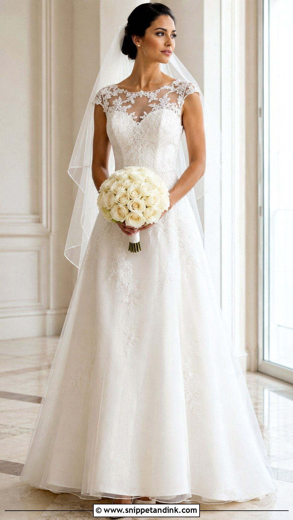 Alfred Angelo Illusion Neckline Wedding Dress - Snippet and Ink - 20 Alfred Angelo Wedding Dress Ideas