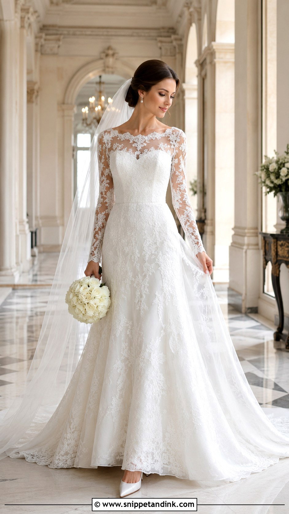 Alfred Angelo Long Sleeve Lace Wedding Dress - Snippet and Ink - 20 Alfred Angelo Wedding Dress Ideas