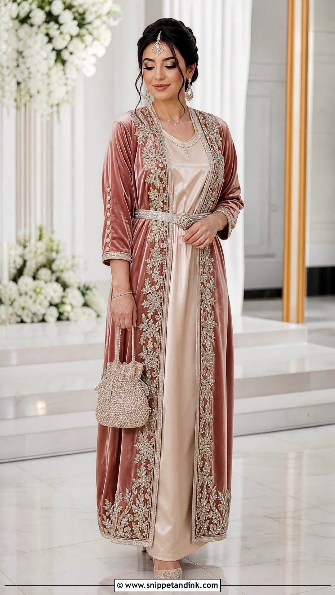 Algerian Badroune With Embroidered Bolero - Snippet and Ink - 25 Algerian Wedding Dress Ideas