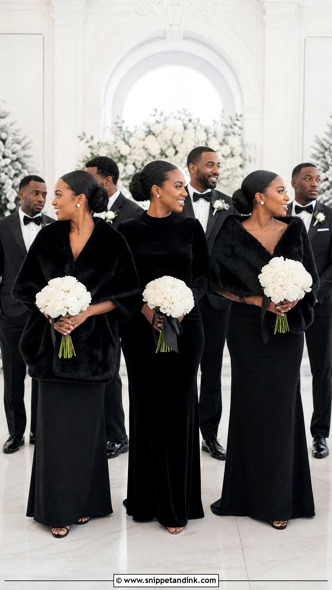 All Black Bridal Party For Winter Wedding - Snippet and Ink - 25 All Black Bridal Party Ideas
