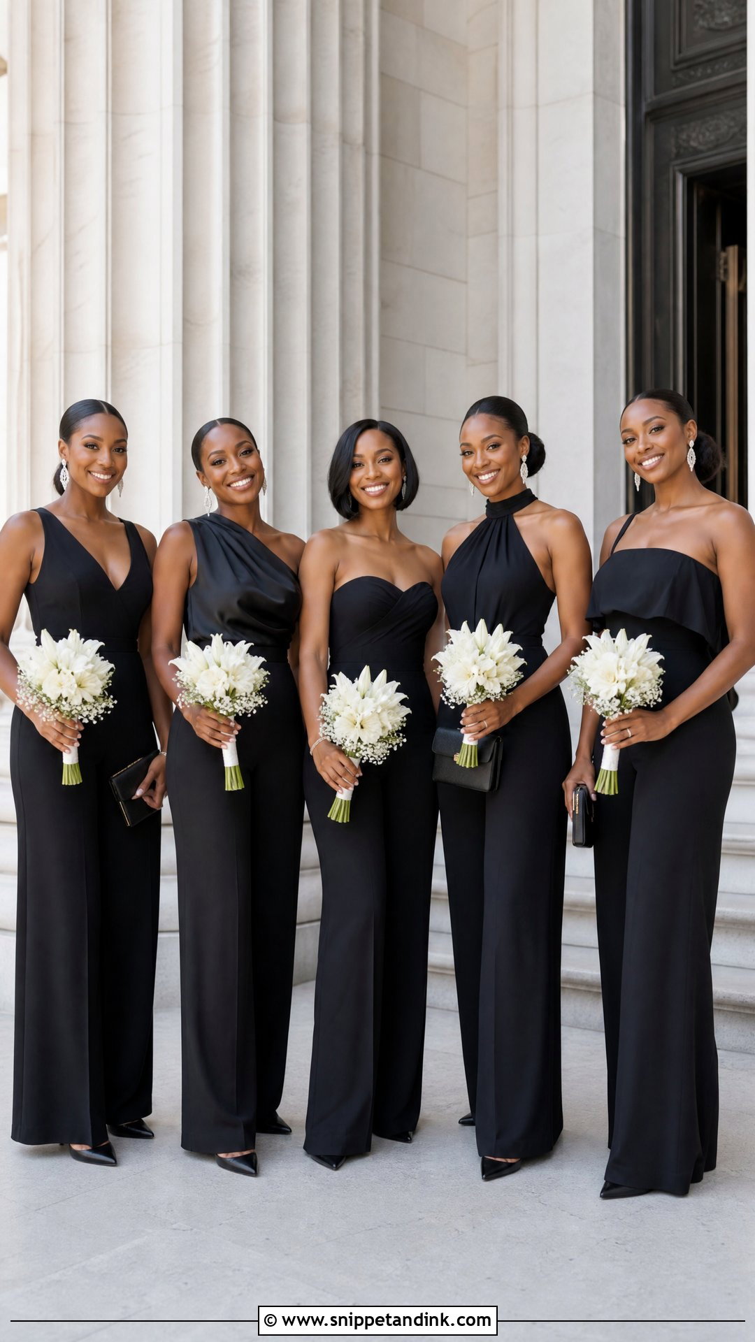 All Black Bridal Party Jumpsuits - Snippet and Ink - 25 All Black Bridal Party Ideas