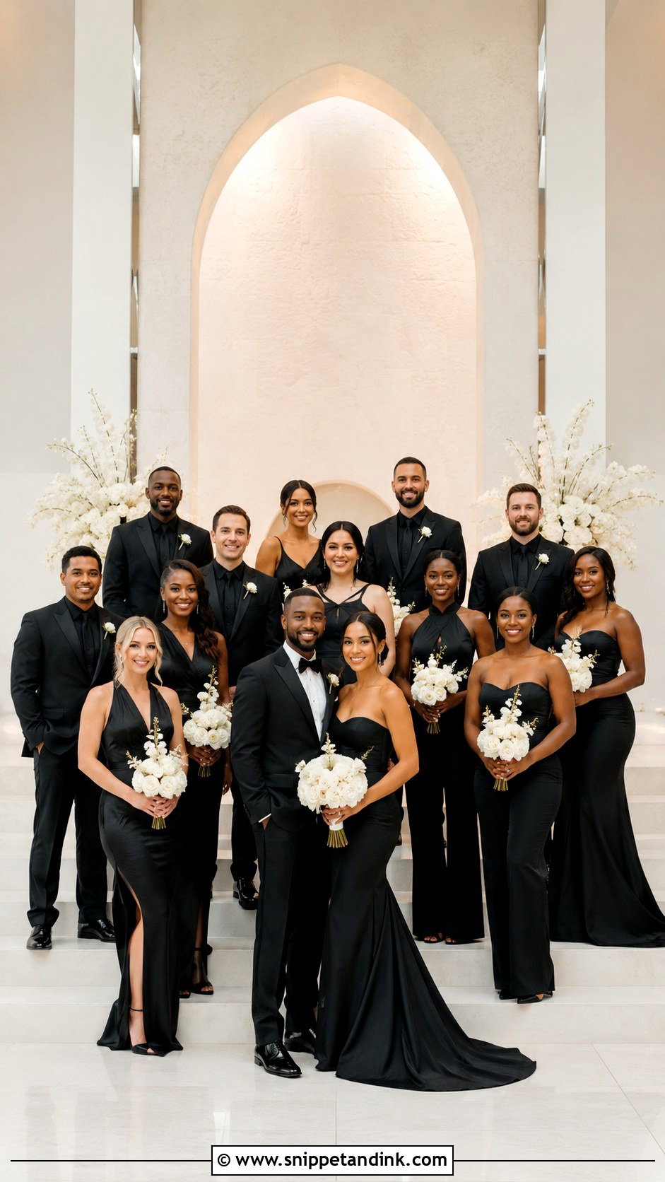 All Black Bridal Party Outfit - Snippet and Ink - 25 Black Bridal Party Attire Ideas