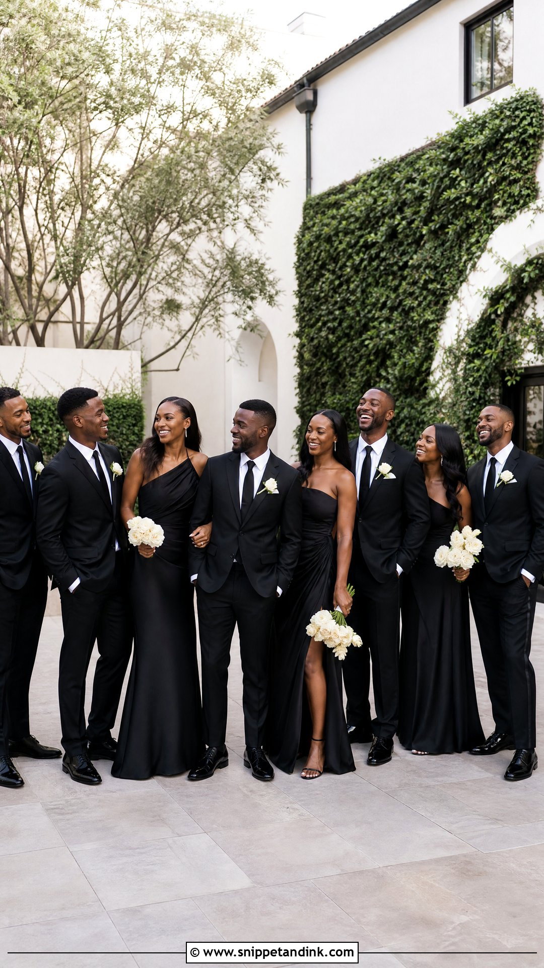 All Black Bridal Party Suits - Snippet and Ink - 25 All Black Bridal Party Ideas