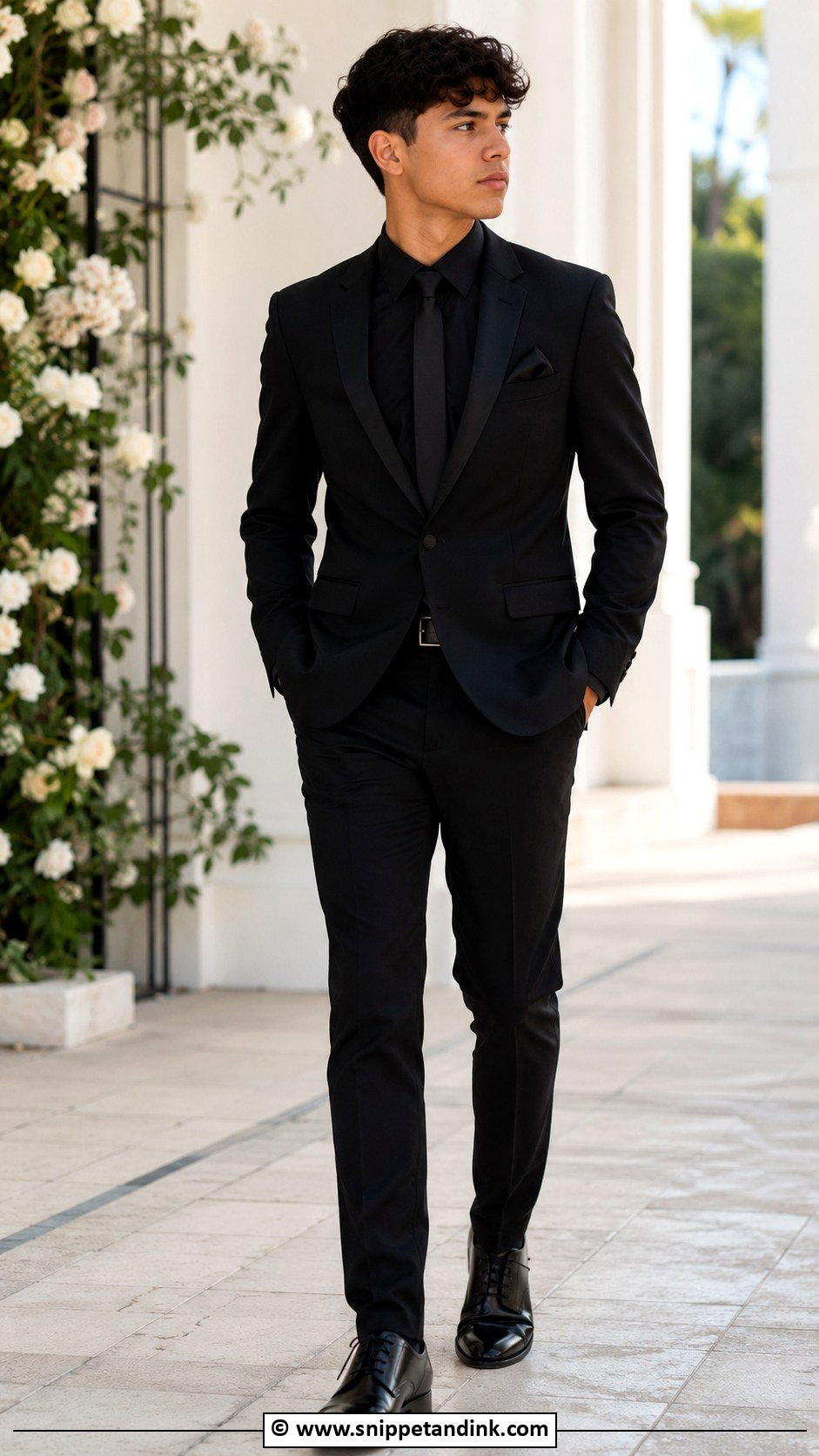 All Black Chambelanes Outfit - Snippet and Ink - 25 Chambelanes Outfits