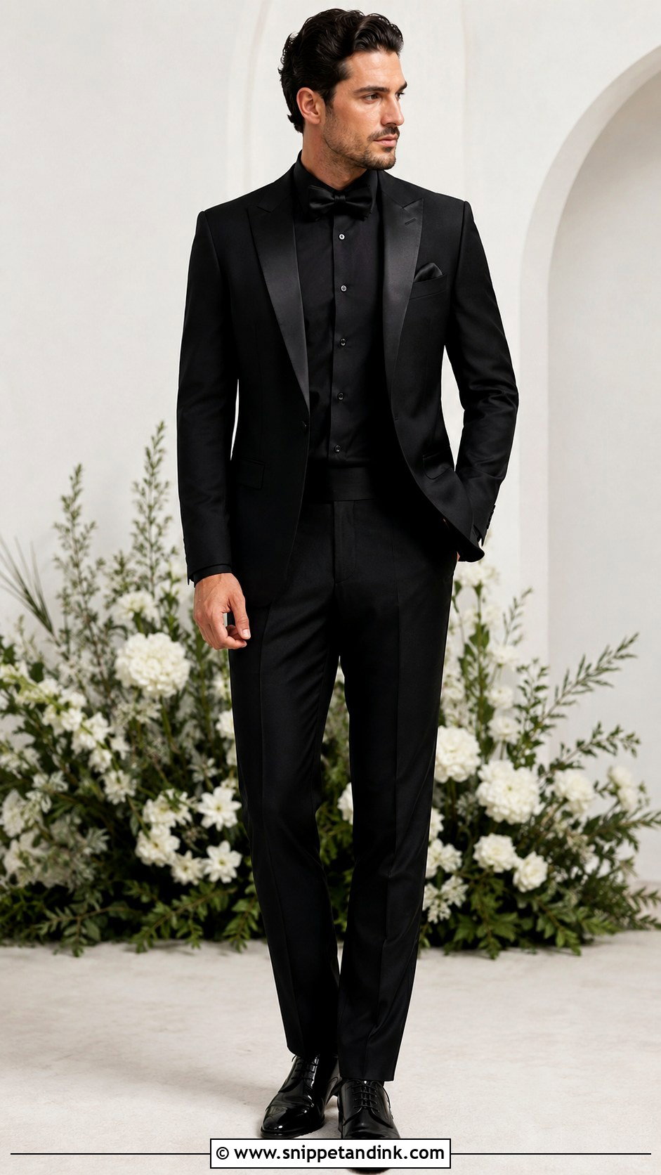 All Black Tuxedo Wedding Look - Snippet and Ink - 30 Tuxedo Wedding Ideas