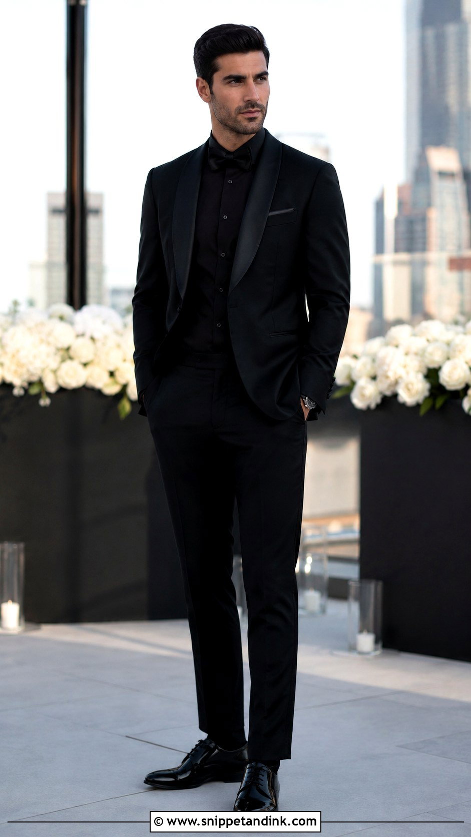 All Black Wedding Tux - Snippet and Ink - 30 Wedding Tux Ideas