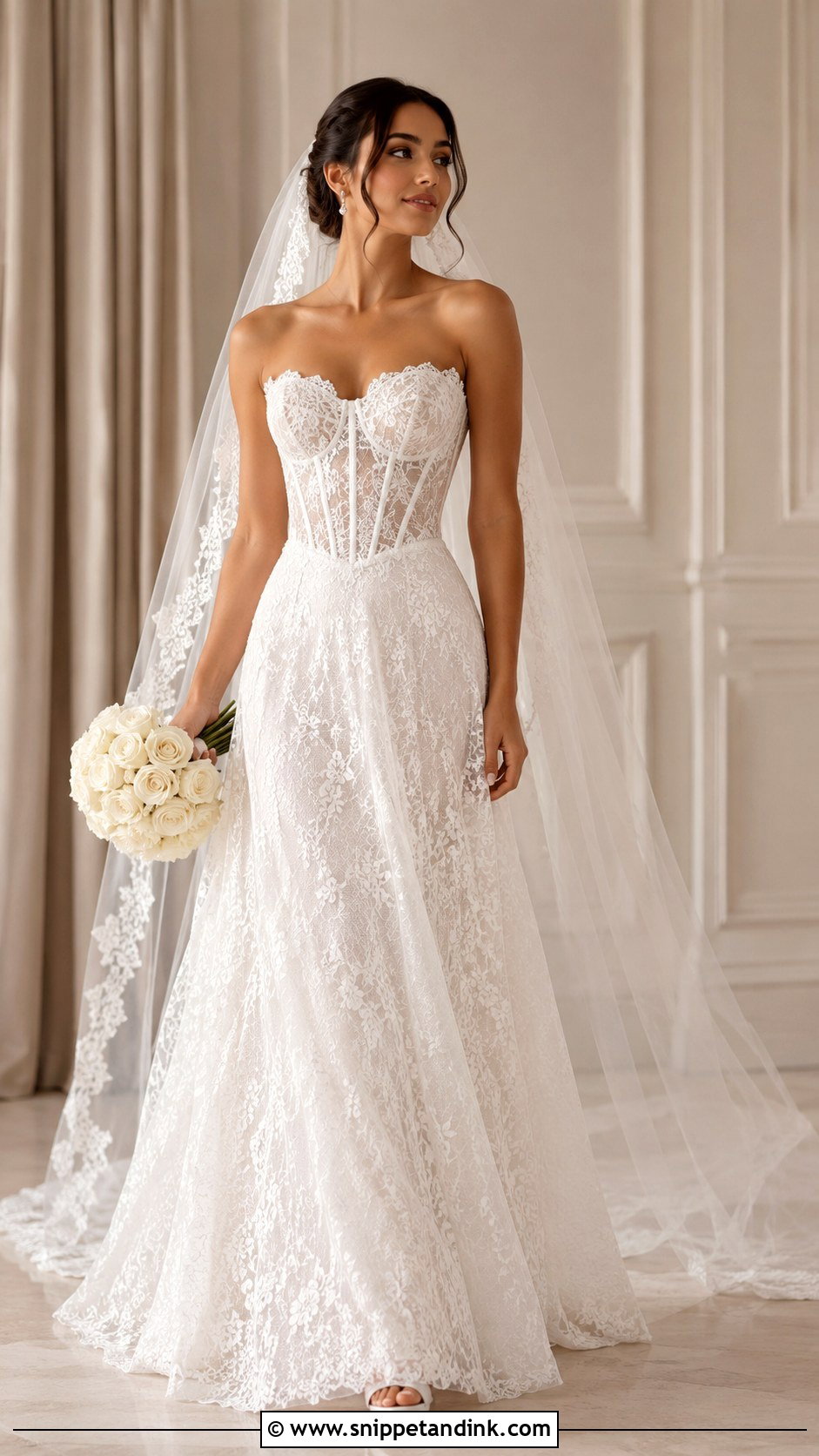 All Lace Corset Wedding Dress - Snippet and Ink - 25 All Lace Wedding Dress Ideas