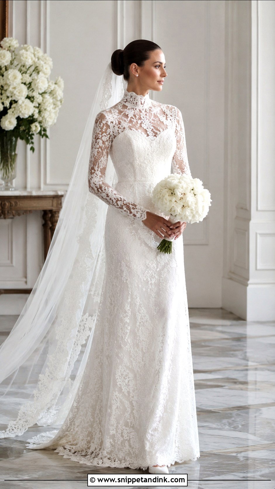All Lace High Neck Wedding Dress - Snippet and Ink - 25 All Lace Wedding Dress Ideas