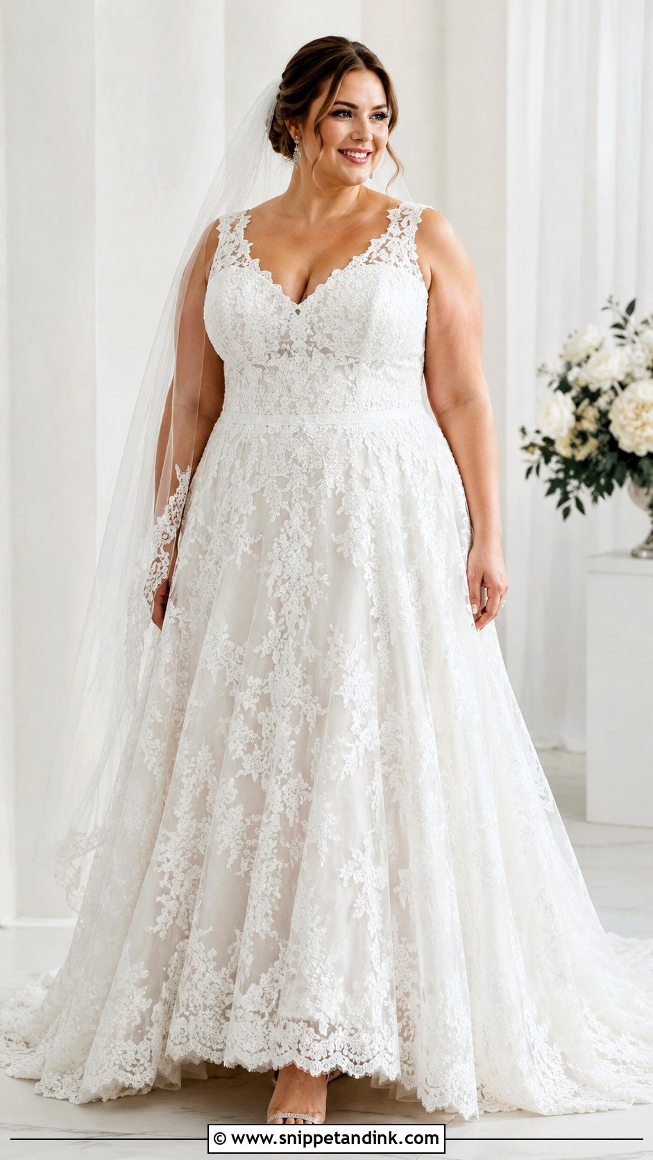 All Lace Plus Size Wedding Dress - Snippet and Ink - 25 All Lace Wedding Dress Ideas