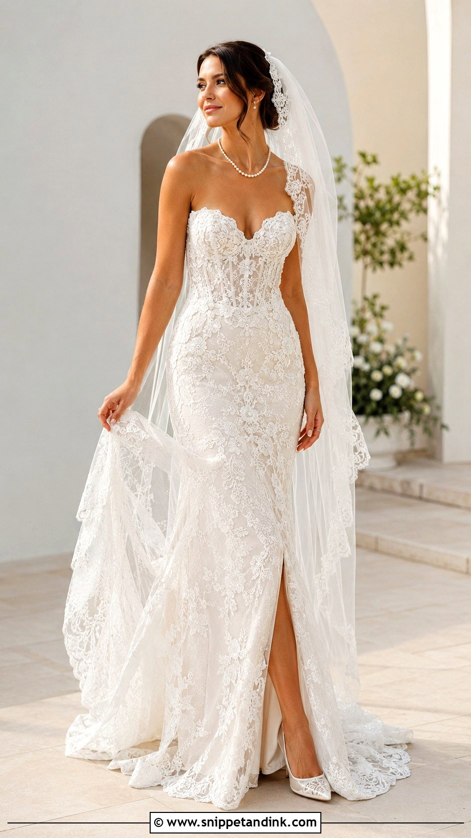 All Lace Strapless Wedding Dress - Snippet and Ink - 25 All Lace Wedding Dress Ideas