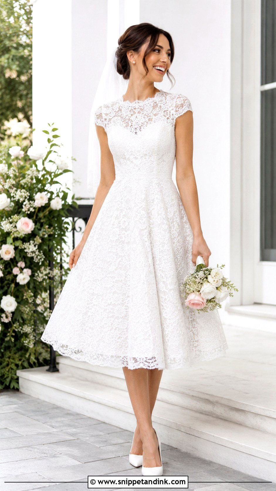 All Lace Tea Length Wedding Dress - Snippet and Ink - 25 All Lace Wedding Dress Ideas