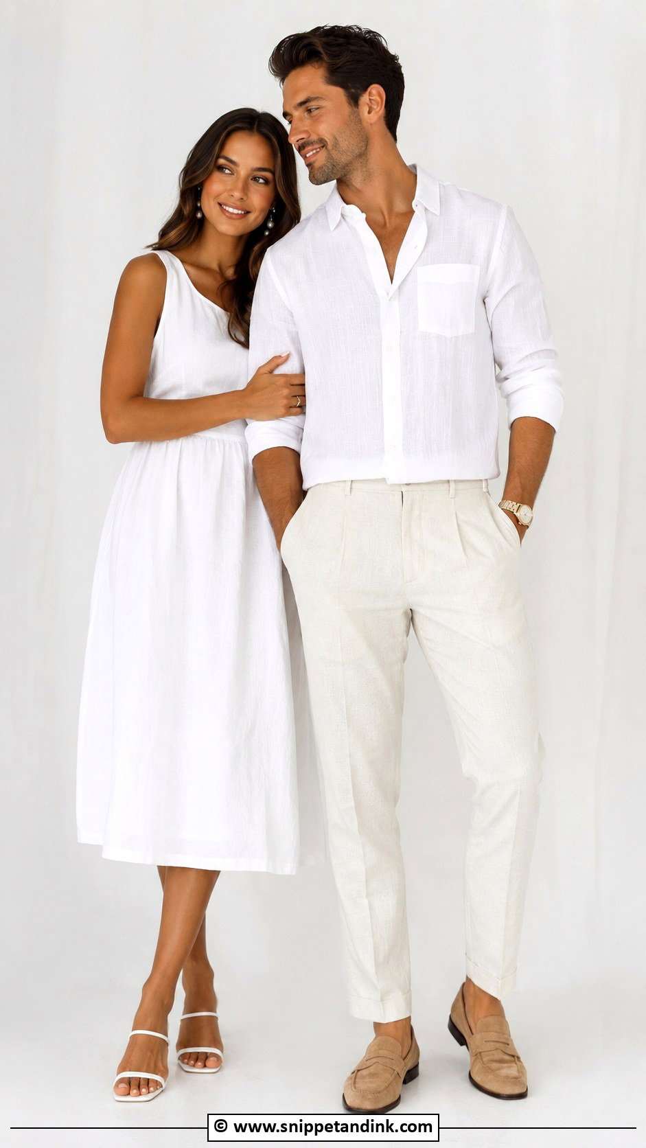 All White Couples Photoshoot Outfit - Snippet and Ink - 30 Couples Photoshoot Outfits
