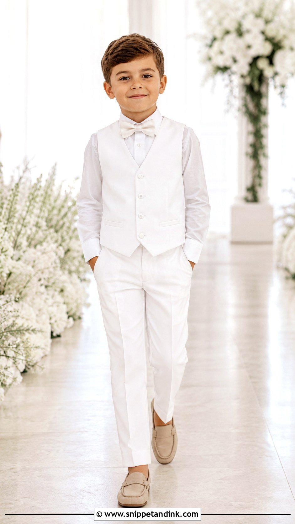 All White Ring Boy Outfit - Snippet and Ink - 25 Ring Boy Outfits