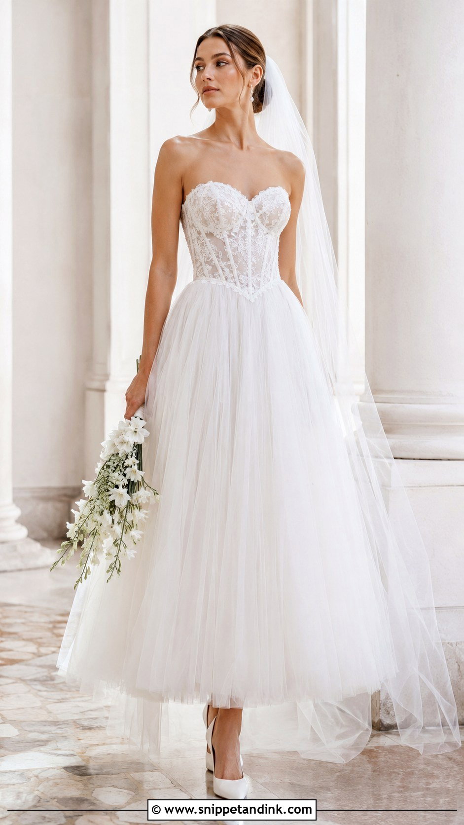 All Who Wander Basque Waist Tulle Wedding Dress - Snippet and Ink - 20 All Who Wander Wedding Dress Ideas