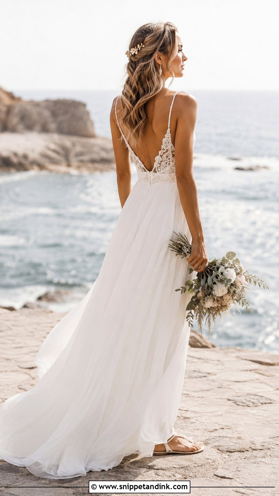 All Who Wander Chiffon Beach Wedding Dress - Snippet and Ink - 20 All Who Wander Wedding Dress Ideas