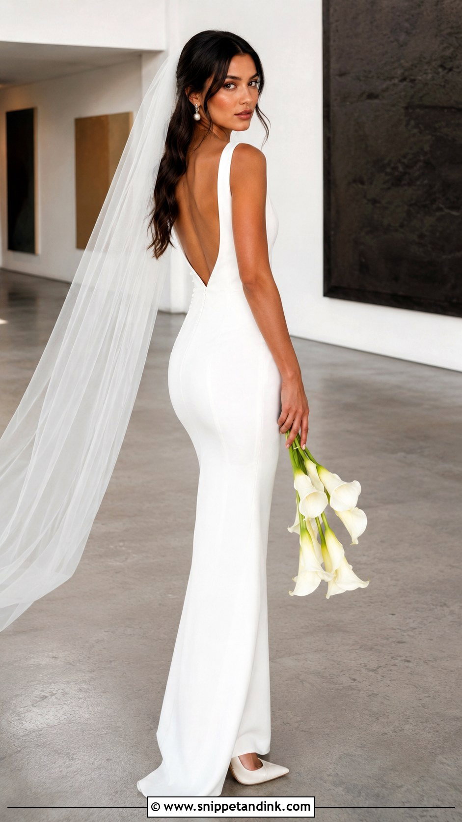 All Who Wander Crepe Sheath Wedding Dress - Snippet and Ink - 20 All Who Wander Wedding Dress Ideas