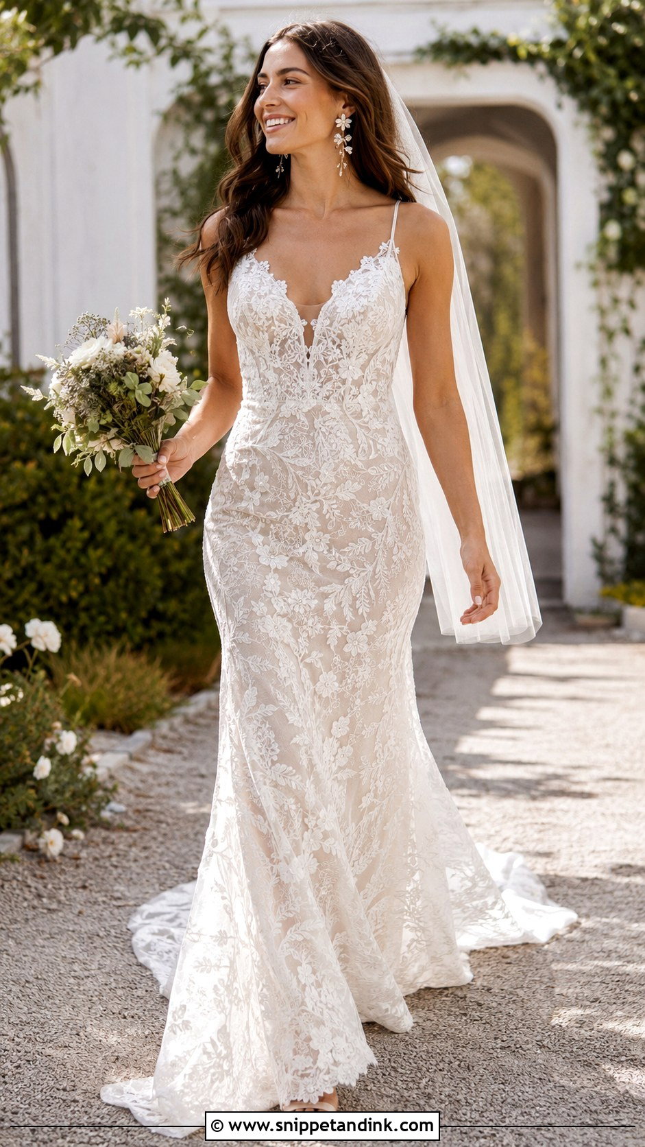 All Who Wander Floral Lace Fit And Flare Wedding Dress - Snippet and Ink - 20 All Who Wander Wedding Dress Ideas