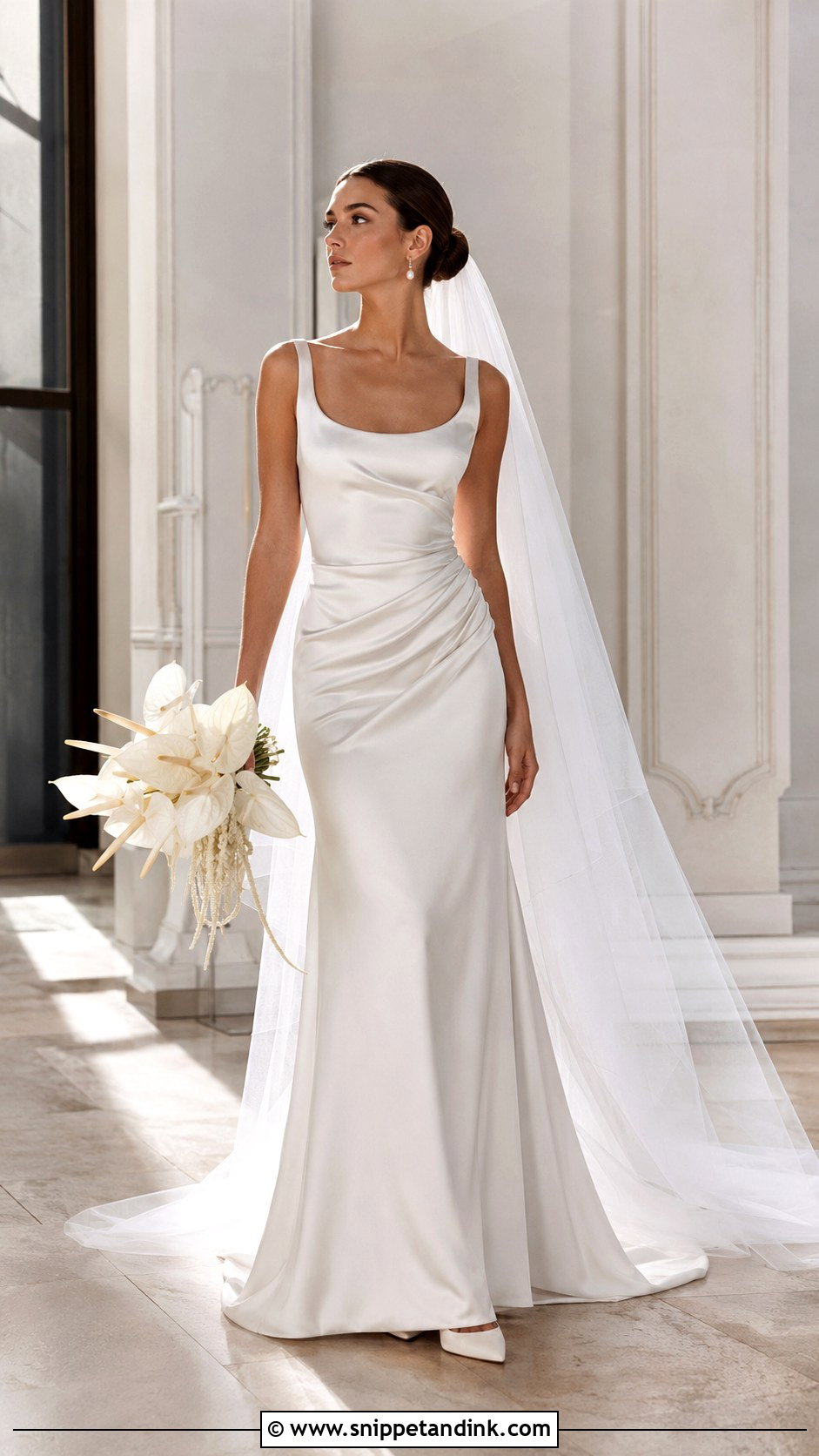 All Who Wander Satin Scoop Neck Wedding Dress - Snippet and Ink - 20 All Who Wander Wedding Dress Ideas