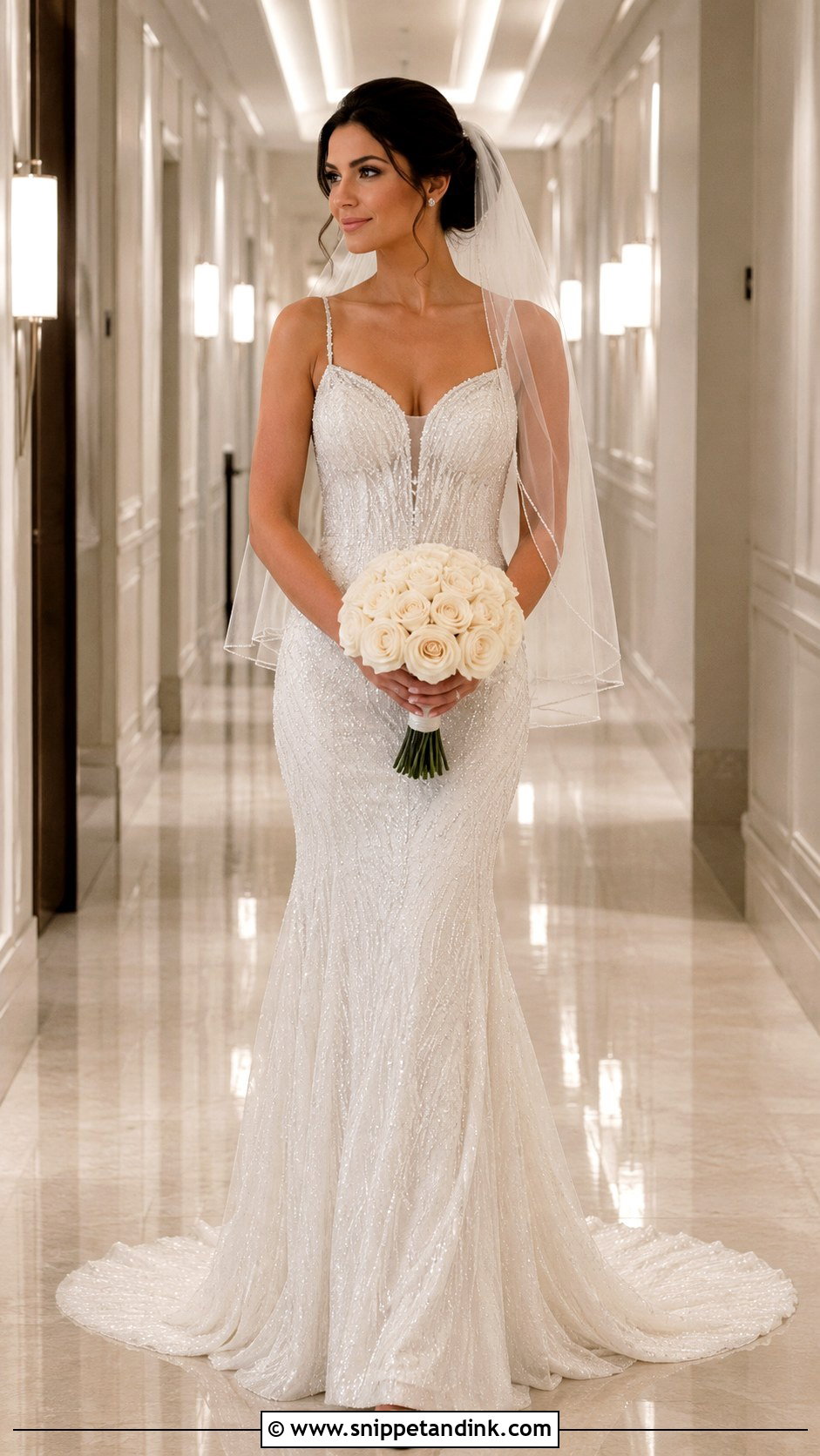 Allure Beaded Fit and Flare Gown - Snippet and Ink - 20 Allure Bridal Gowns