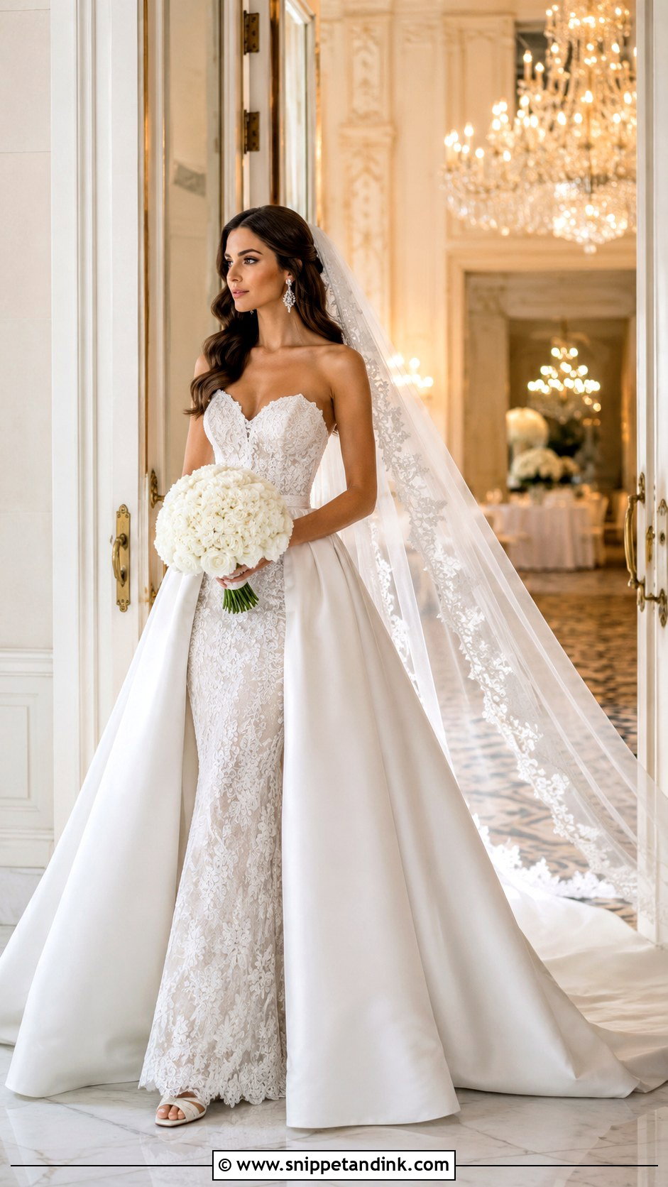 Allure Bridal Detachable Overskirt Wedding Dress - Snippet and Ink - 20 Allure Bridal Wedding Dress Ideas
