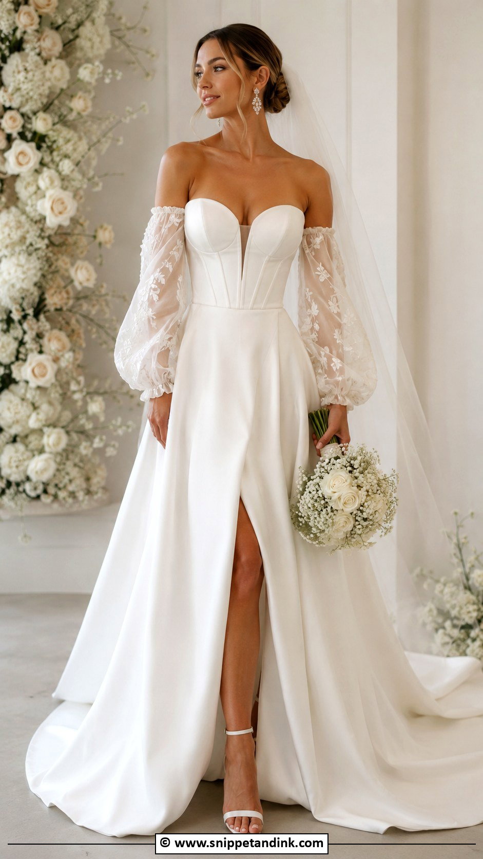 Allure Bridal Detachable Sleeve Dress - Snippet and Ink - 25 Allure Bridal Ideas
