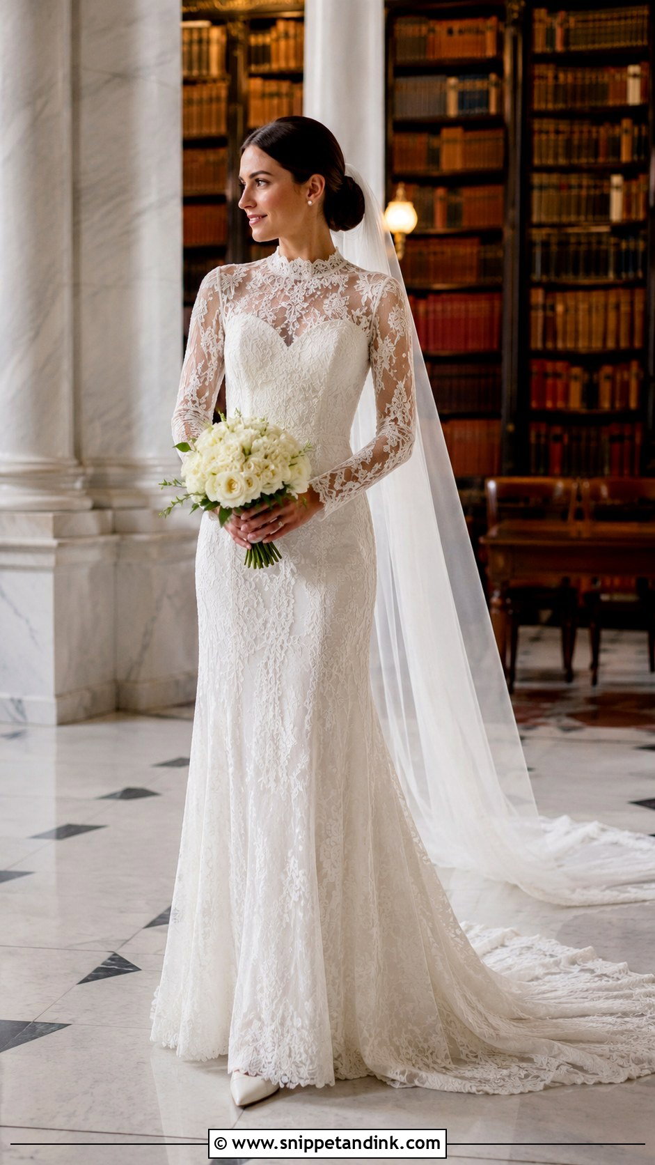 Allure Bridal High Neck Lace Wedding Dress - Snippet and Ink - 20 Allure Bridal Wedding Dress Ideas