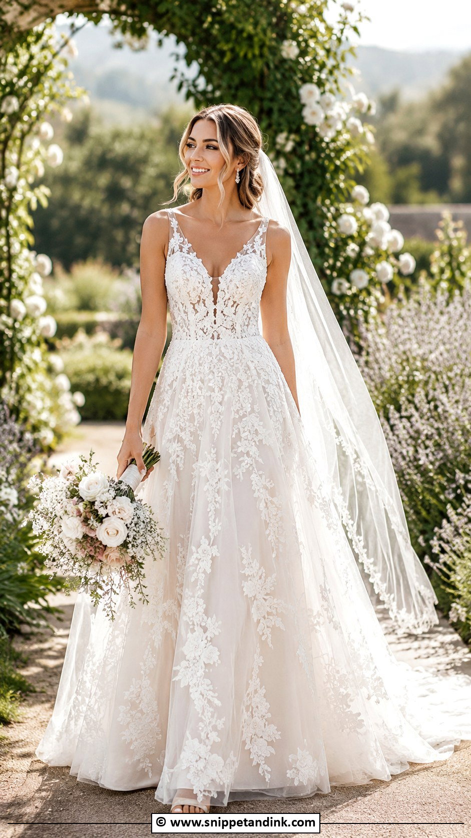 Allure Bridal Lace A Line Dress - Snippet and Ink - 25 Allure Bridal Ideas