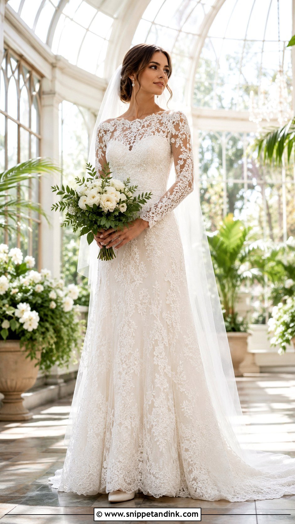 Allure Bridal Long Sleeve Lace Wedding Dress - Snippet and Ink - 20 Allure Bridal Wedding Dress Ideas