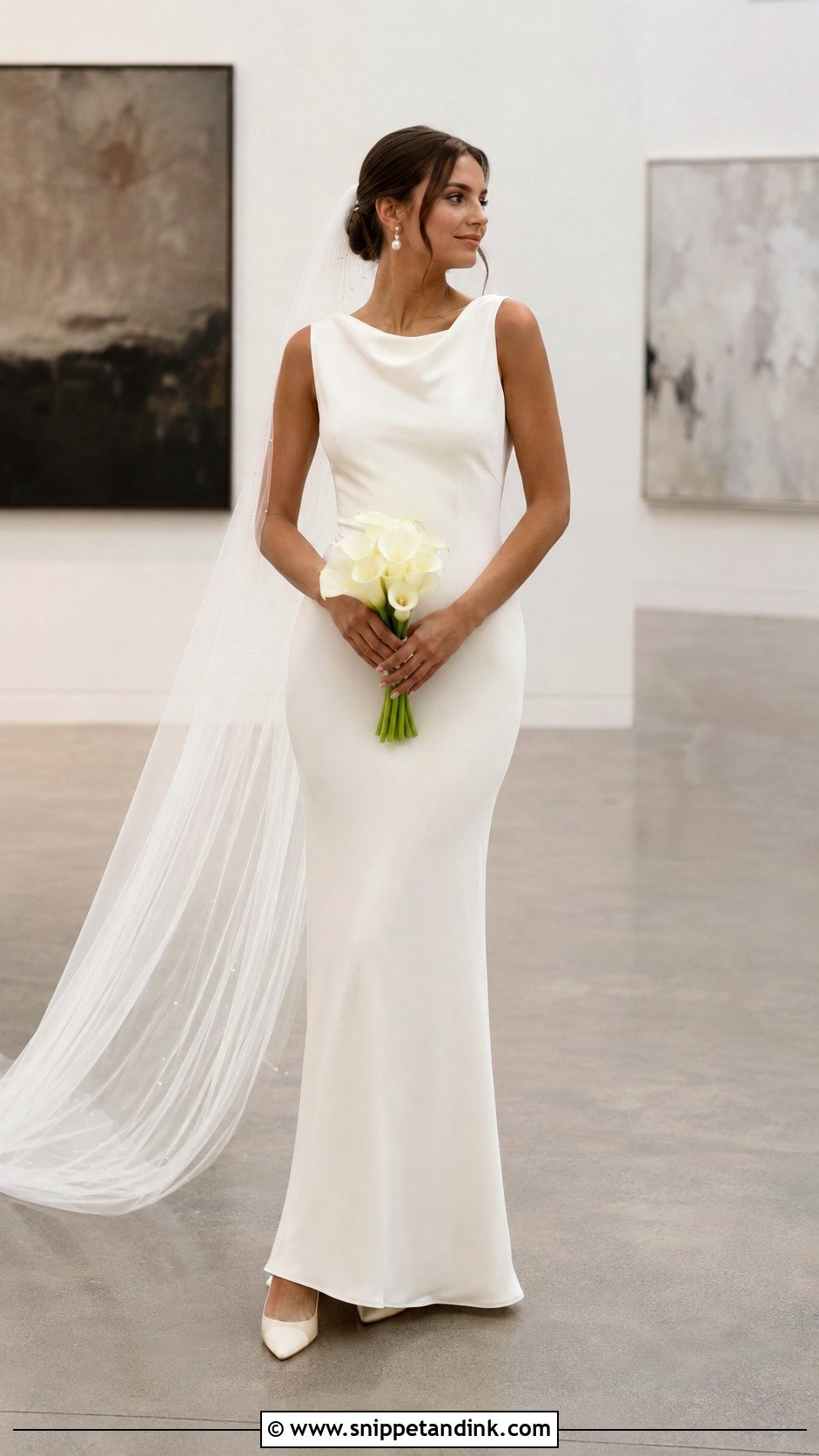 Allure Bridal Minimalist Crepe Wedding Dress - Snippet and Ink - 20 Allure Bridal Wedding Dress Ideas