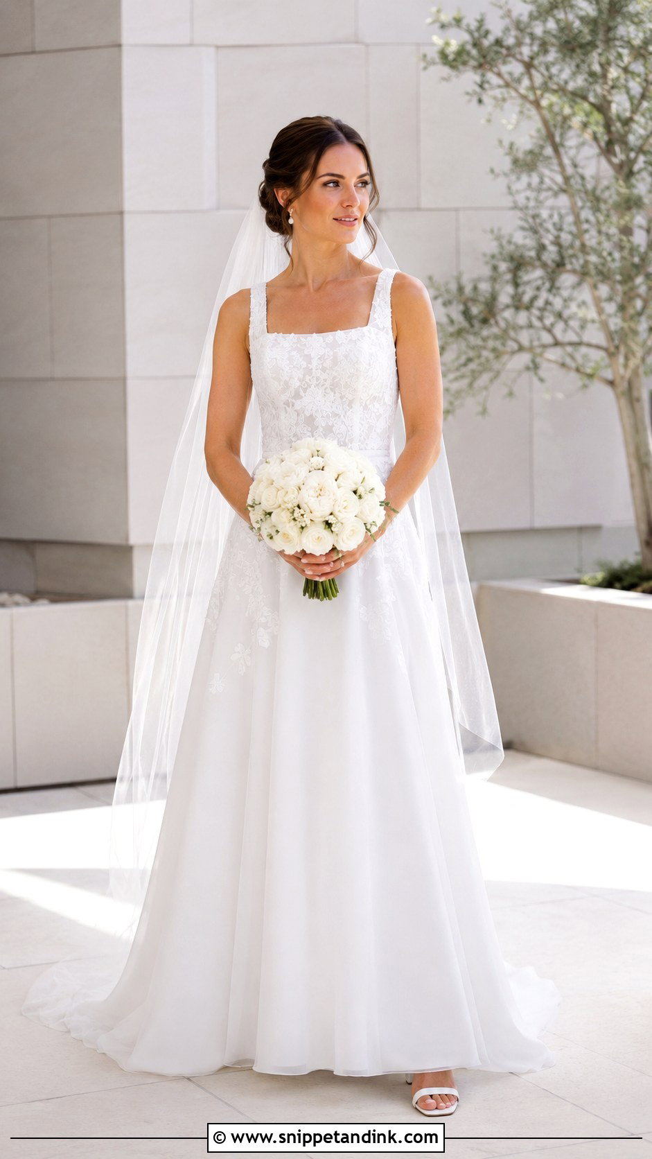 Allure Bridal Square Neck Wedding Dress - Snippet and Ink - 20 Allure Bridal Wedding Dress Ideas