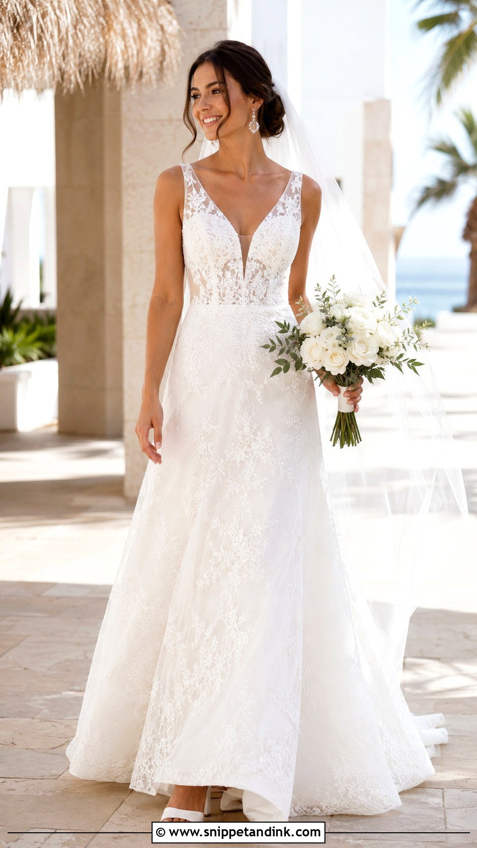 Allure Bridal V Neck Wedding Dress - Snippet and Ink - 20 Allure Bridal Wedding Dress Ideas