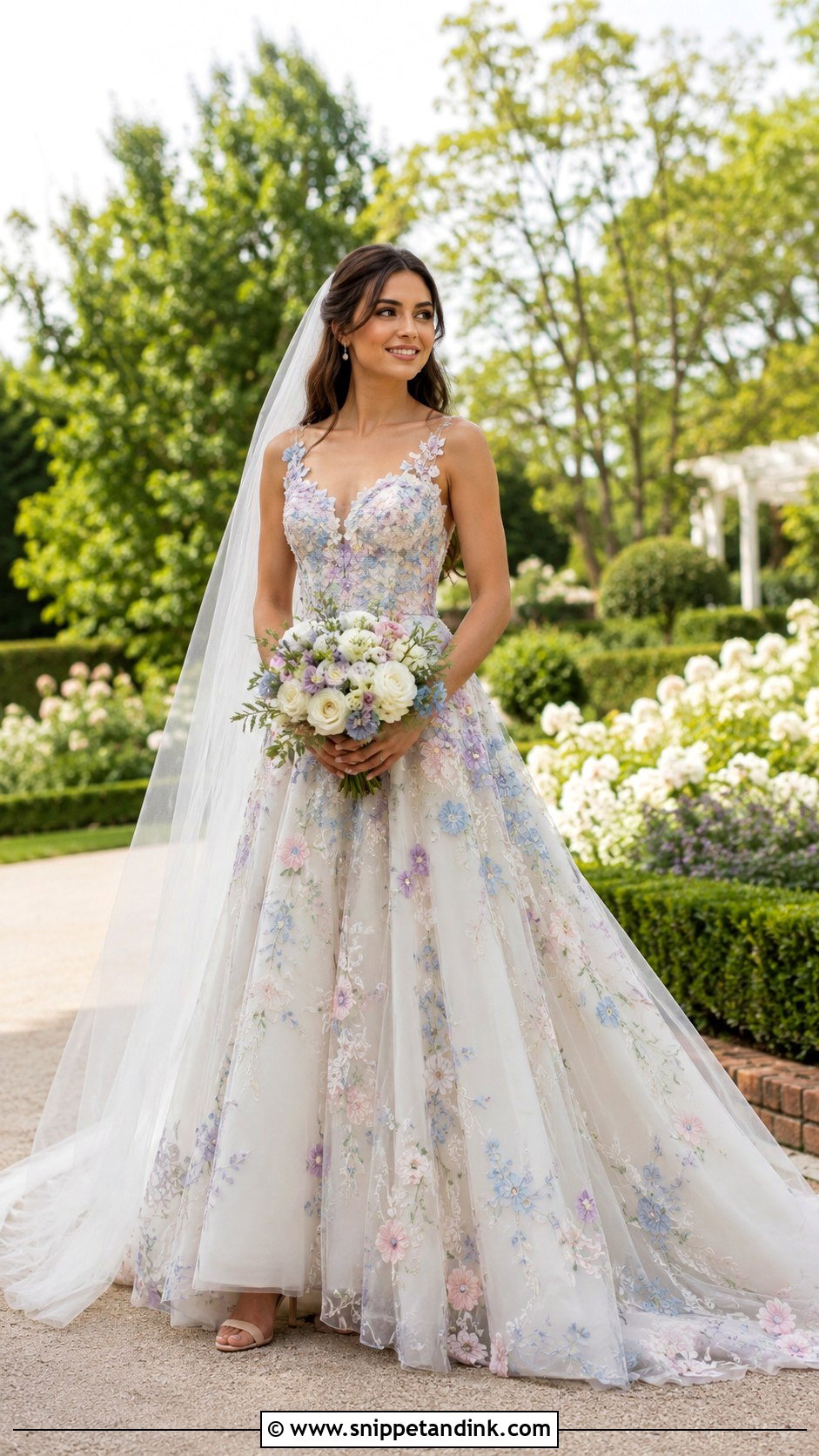 Allure Colorful Floral Wedding Gown - Snippet and Ink - 20 Allure Bridal Gowns