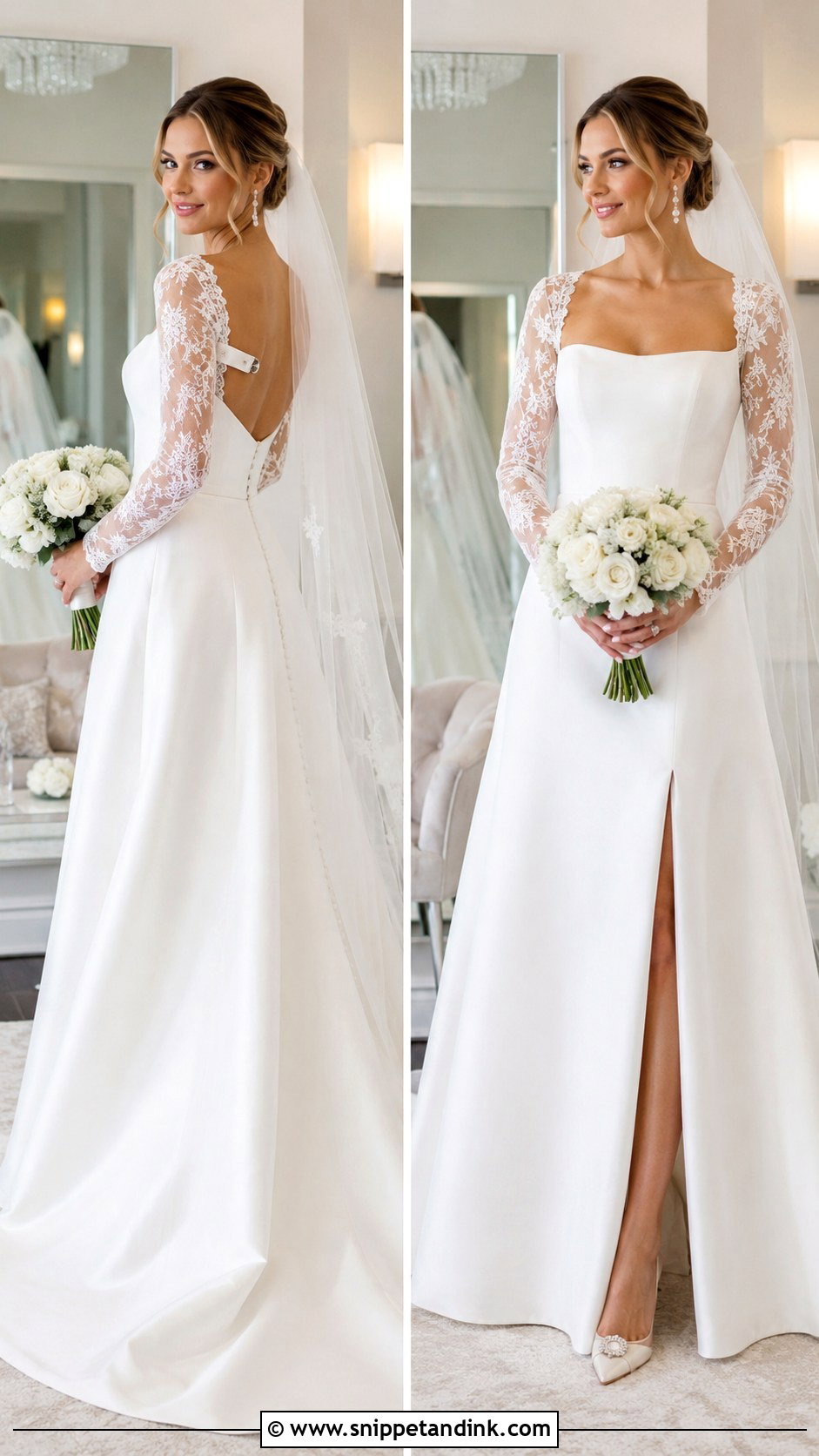 Allure Detachable Sleeve Wedding Gown - Snippet and Ink - 20 Allure Bridal Gowns